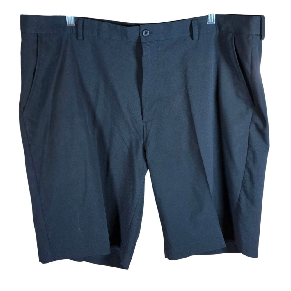Greg Norman Golf Shorts Mens Flat Front Black Shark Logo Comfortable